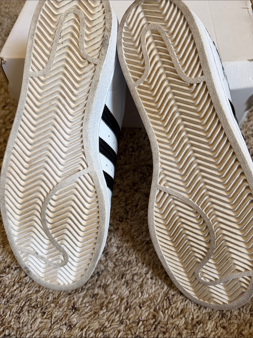 adidas White Leather Sneakers with Black Stripes & Floral Detail - Picture 9 of 12